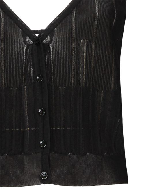 maglia nera con dettagli a righe Saint Laurent | 780393Y76OE1000